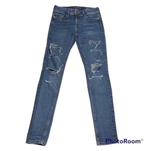 Zara low rise skinny 5 pocket distressed jean Size 4